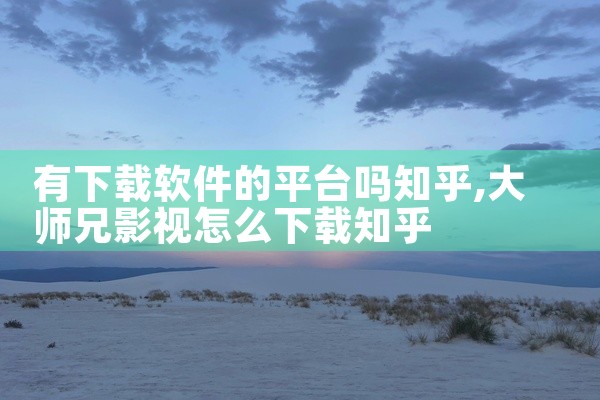 有下载软件的平台吗知乎